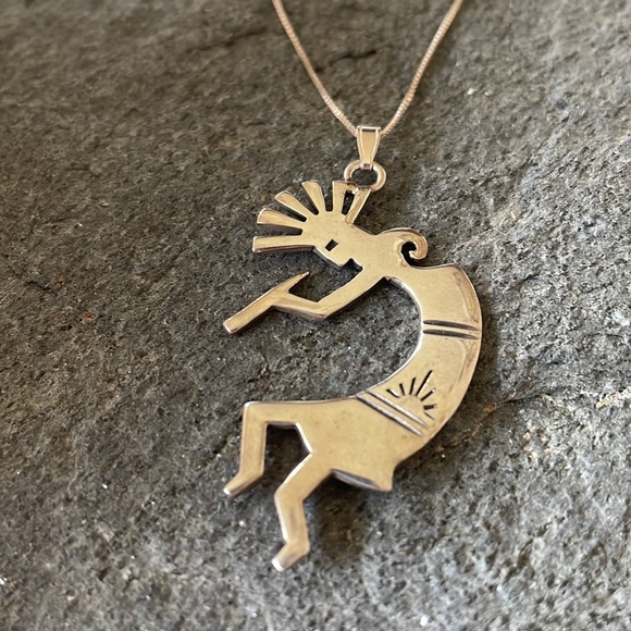 Vintage Kokopelli Native American Sterling Pendant - Picture 1 of 13